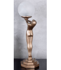 Figurální lampička ve stylu secese s dívkou nesoucí světlo