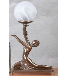 Figurální lampička ve stylu secese s dívkou nesoucí světlo